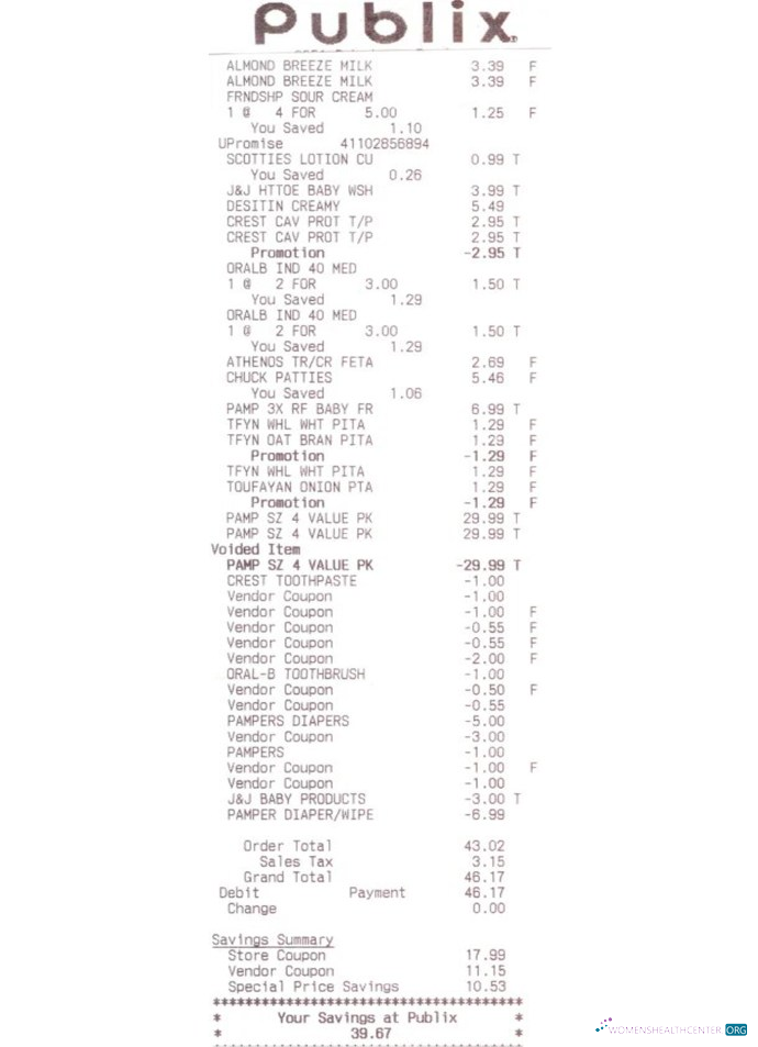 Download Publix supermarket receipt Photoshop template
